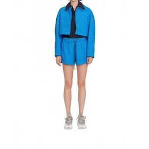 NEW MAISON RABIH KAYROUZ tweed pull on shorts in curacao blue